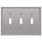 Amerelle Wall Plate, Number of Gangs: 3 gang Metal, Brushed Nickel Finish, Gray 74TTTBN - alternate 2